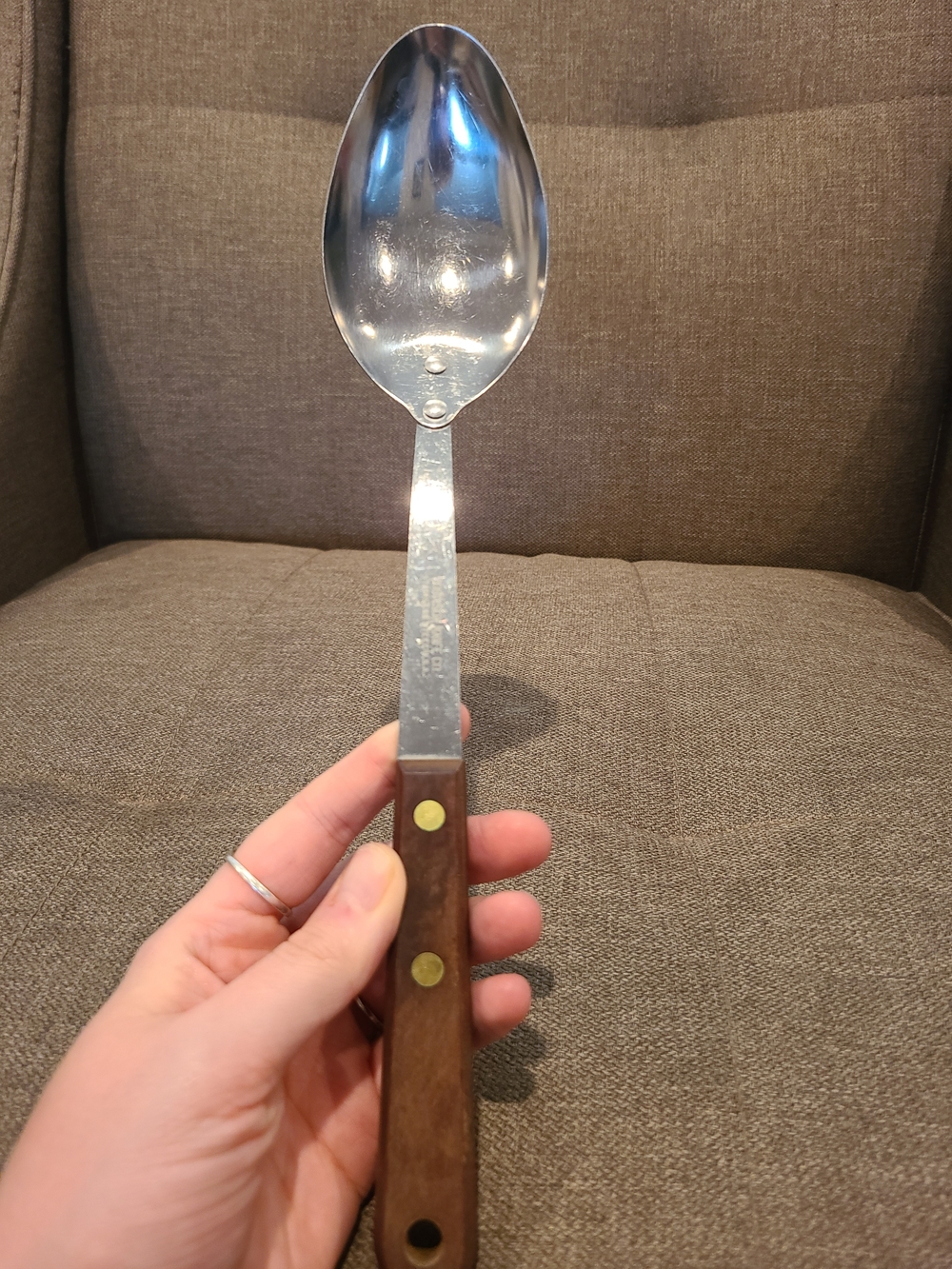 Vintage Robinson Knife Co. stainless steel serving spoon
